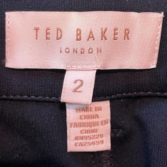 Ted Baker Fioni Skinny Pants with Rose Gold buttons and Zippers Navy SZ 2 - Picture 4 of 8